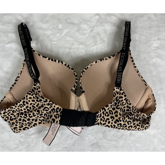 Victoria's Secret Perfect Shape Bra Animal Print Tan Black Size 34B NEW - Picture 7 of 9